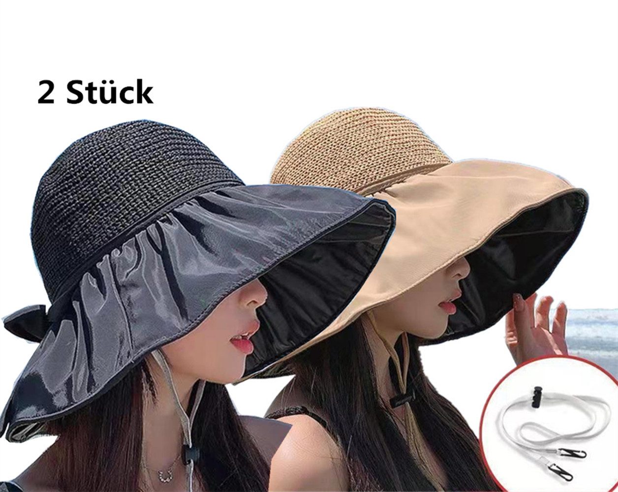 XDeer Sonnenhut 2 Stück Sonnenhut Damen, Sonnenschutz Sommerhut für Damen B günstig online kaufen