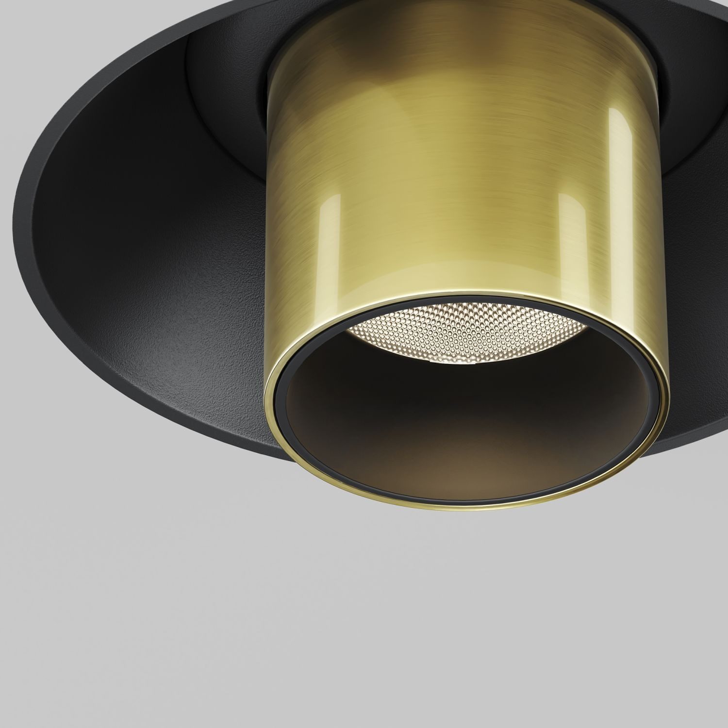 Licht-Erlebnisse Einbauleuchte TIVO, LED fest integriert, Warmweiß, LED Aluminium rund Ø 3 cm in Weiß Messing 3000 K warmweiß 460 lm
