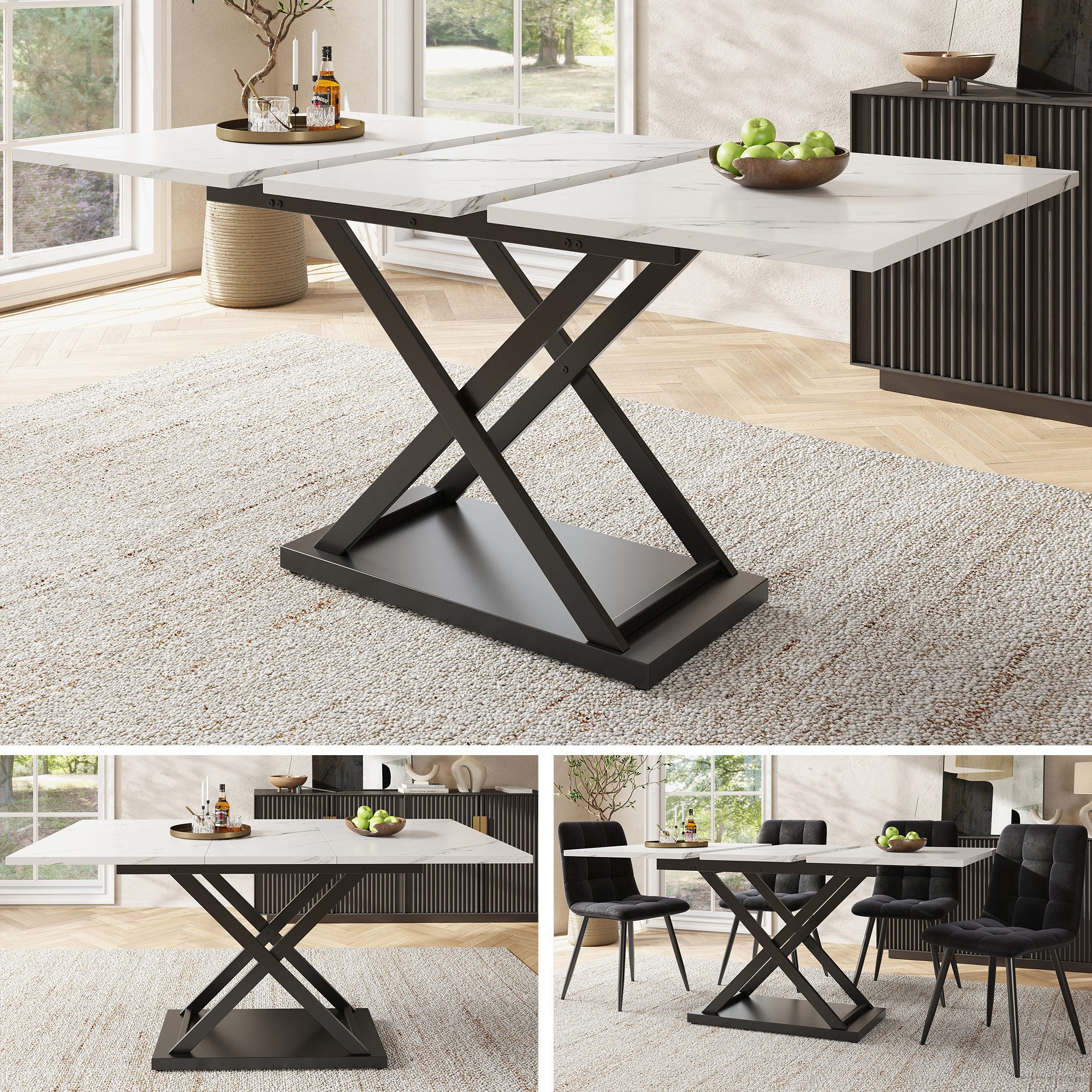 HAUSS SPOLE Esstisch Ausziehbarer Esstisch 120-160×80cm günstig online kaufen