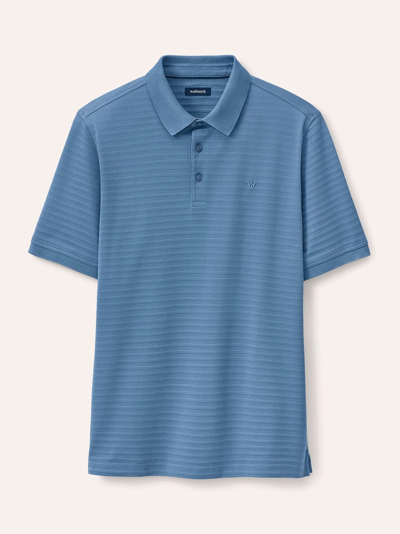 Walbusch Poloshirt Herren Strukturiertes Kurzarm Shirt aus Baumwolle Merzerisierte Baumwolle, Jacquard-Streifen, atmungsaktiv, pflegeleicht