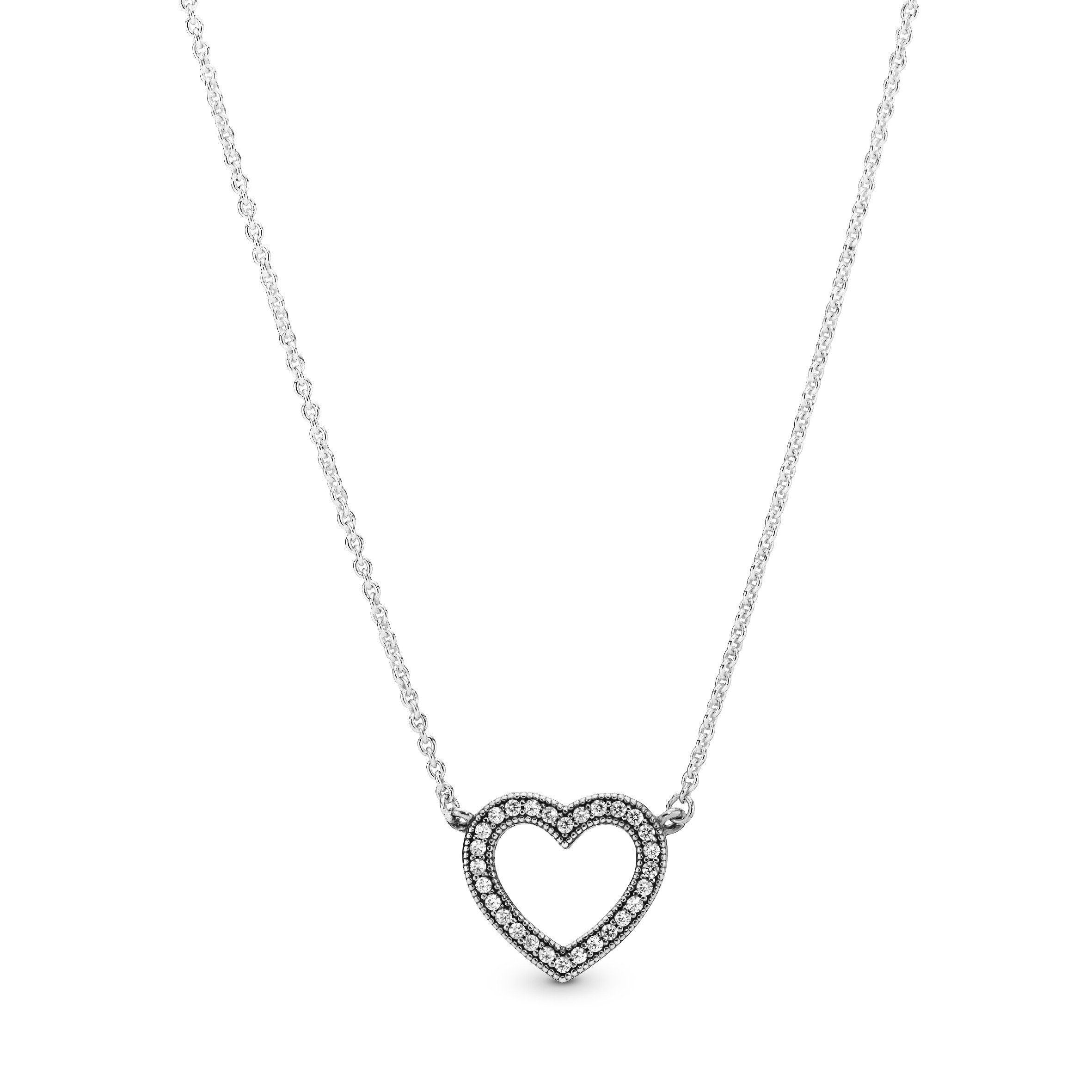Pandora Kette mit Anhänger »Pandora Halskette Damen 590534CZ-45 Silber  offenes Herz« online kaufen | OTTO
