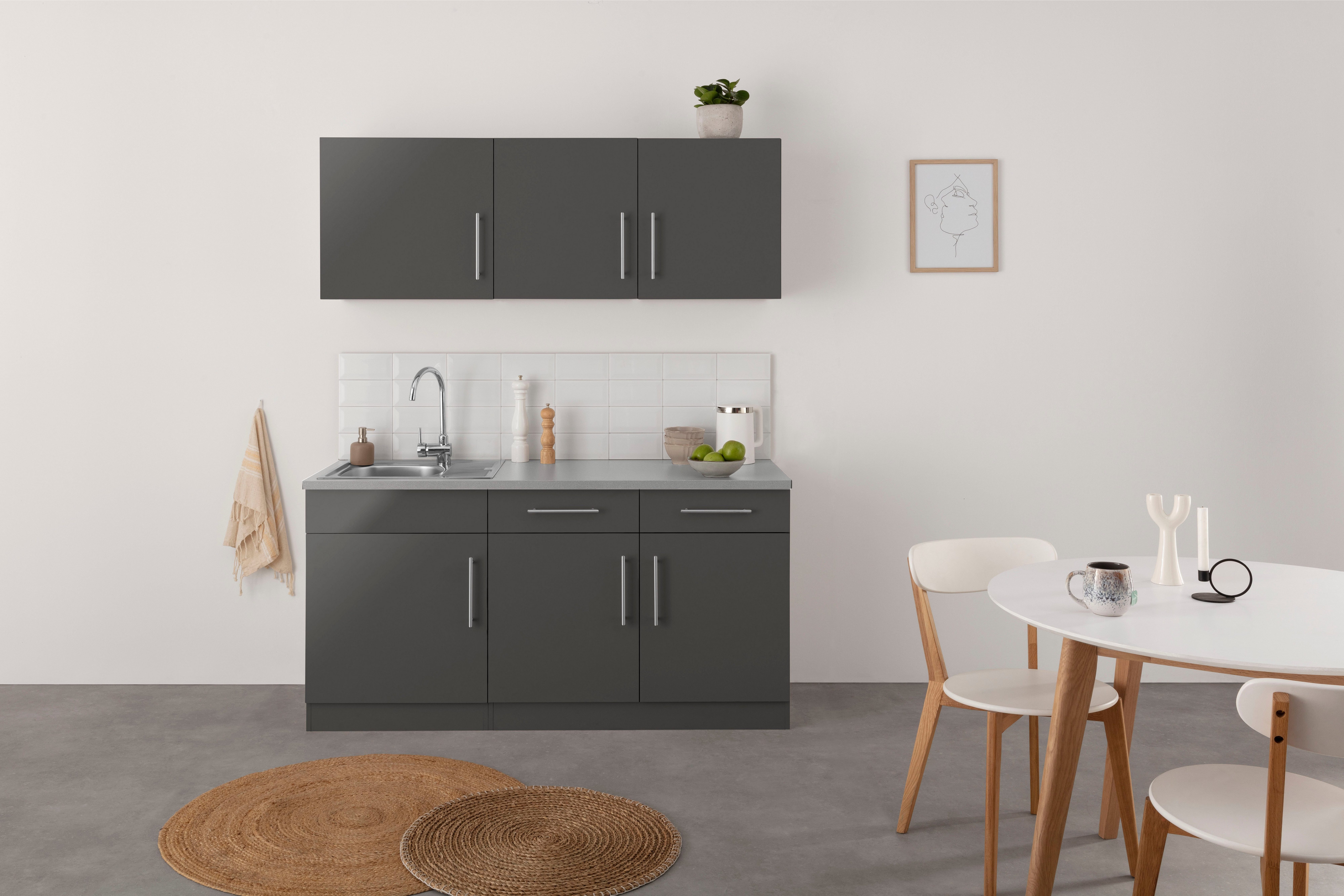 wiho Küchen Pantryküche Cali, ohne E-Geräte, Breite 160 cm günstig online kaufen