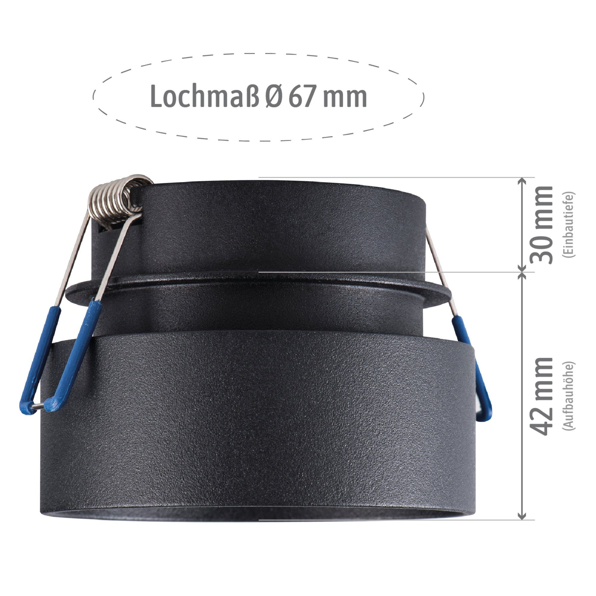SSC-LUXon LED Aufbaustrahler Sudara LED Einbauspot schwarz 6W dimmbar 3CCT indirektes Licht Spot, Neutralweiß, Warmweiß, Tageslichtweiß