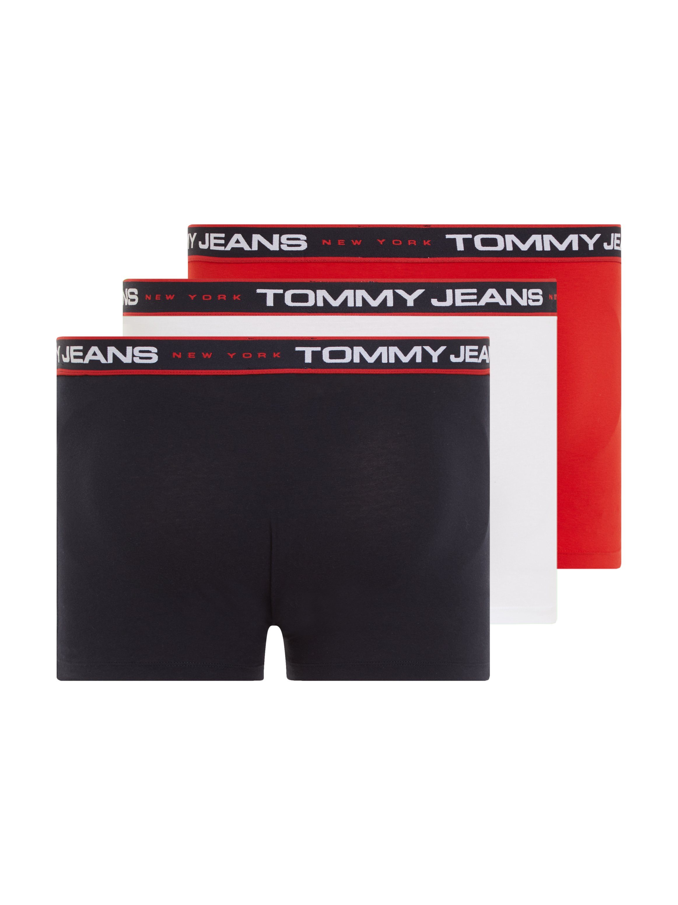Underwear (Packung, 3-St., 3er-Pack) Trunk deep white/ Logo Taillenbund crimson/ 3P desert am TRUNK Hilfiger Tommy sky mit