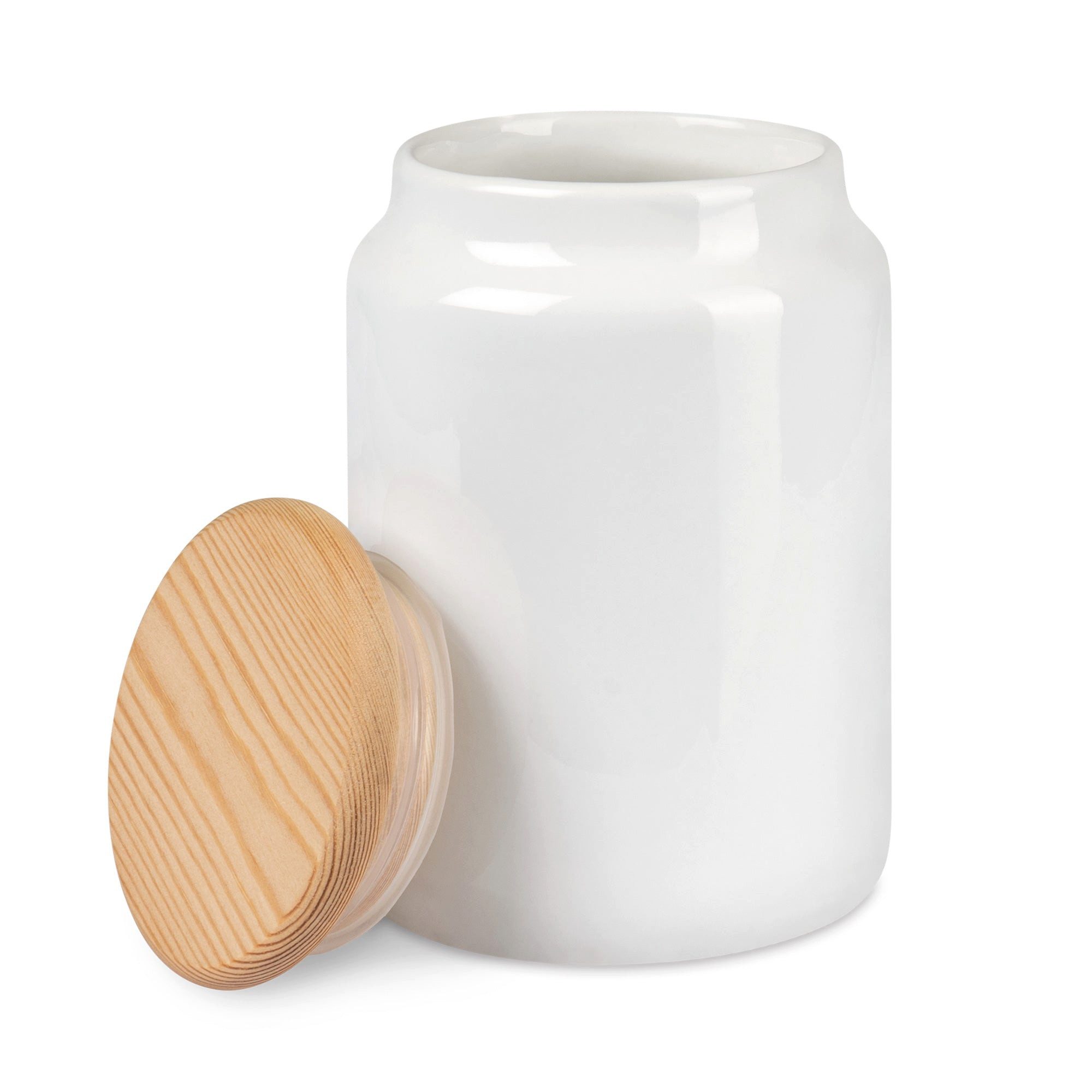 PlottPrint Vorratsdose Keramikdose mit Holzdeckel Sublimationsrohling 650 ml, Keramik, (1-tlg)