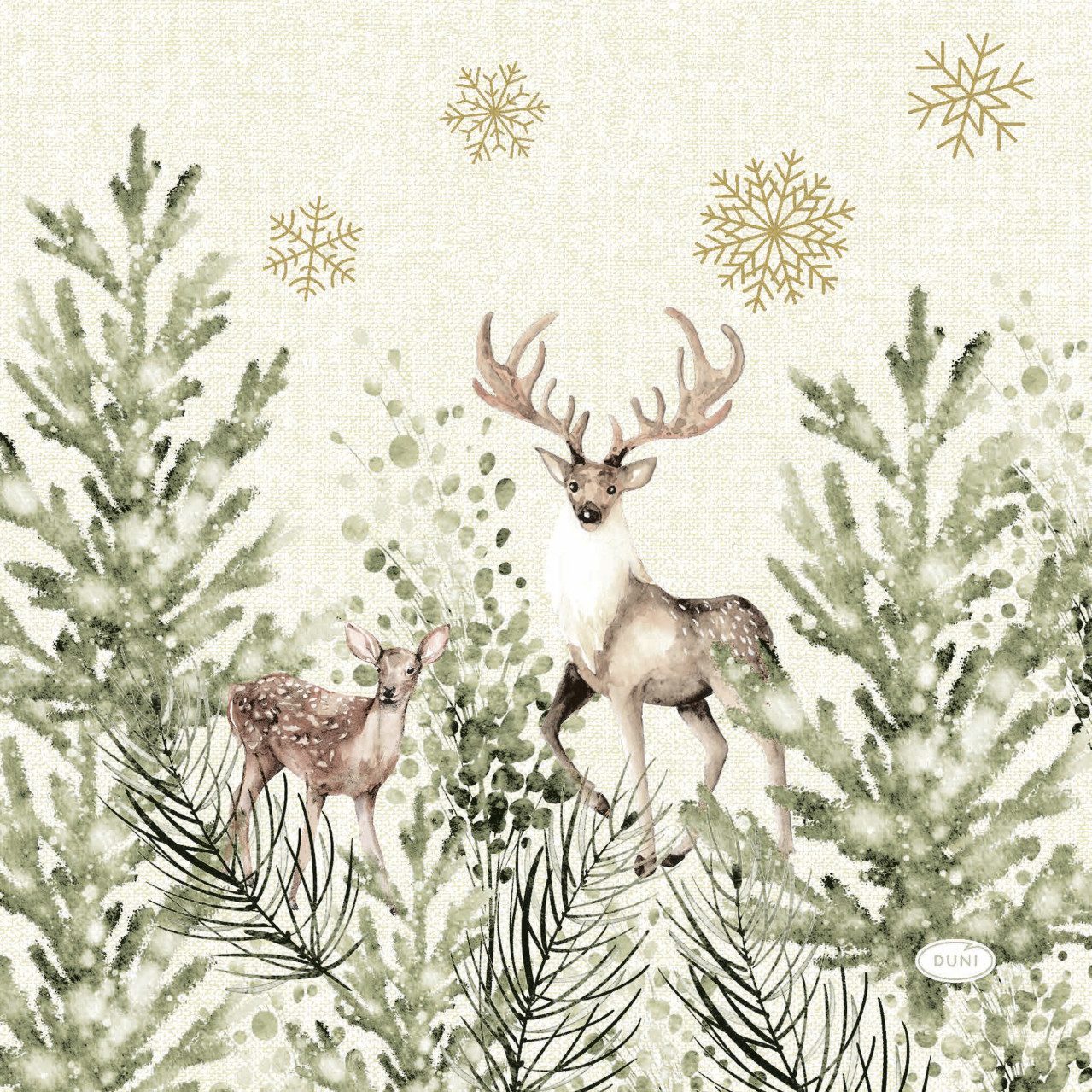 Duni Weihnachtsfigur Duni Servietten Elegant Deer multi 33 x 33 cm -
