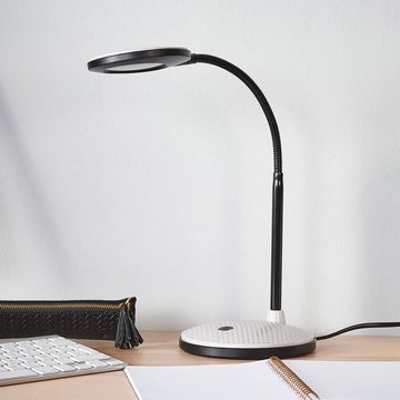 Lindby LED Schreibtischlampe Ivan, LED-Leuchtmittel fest verbaut, warmweiß, Modern, Kunststoff, hellgrau, Schwarz, 1 flammig, inkl. Leuchtmittel