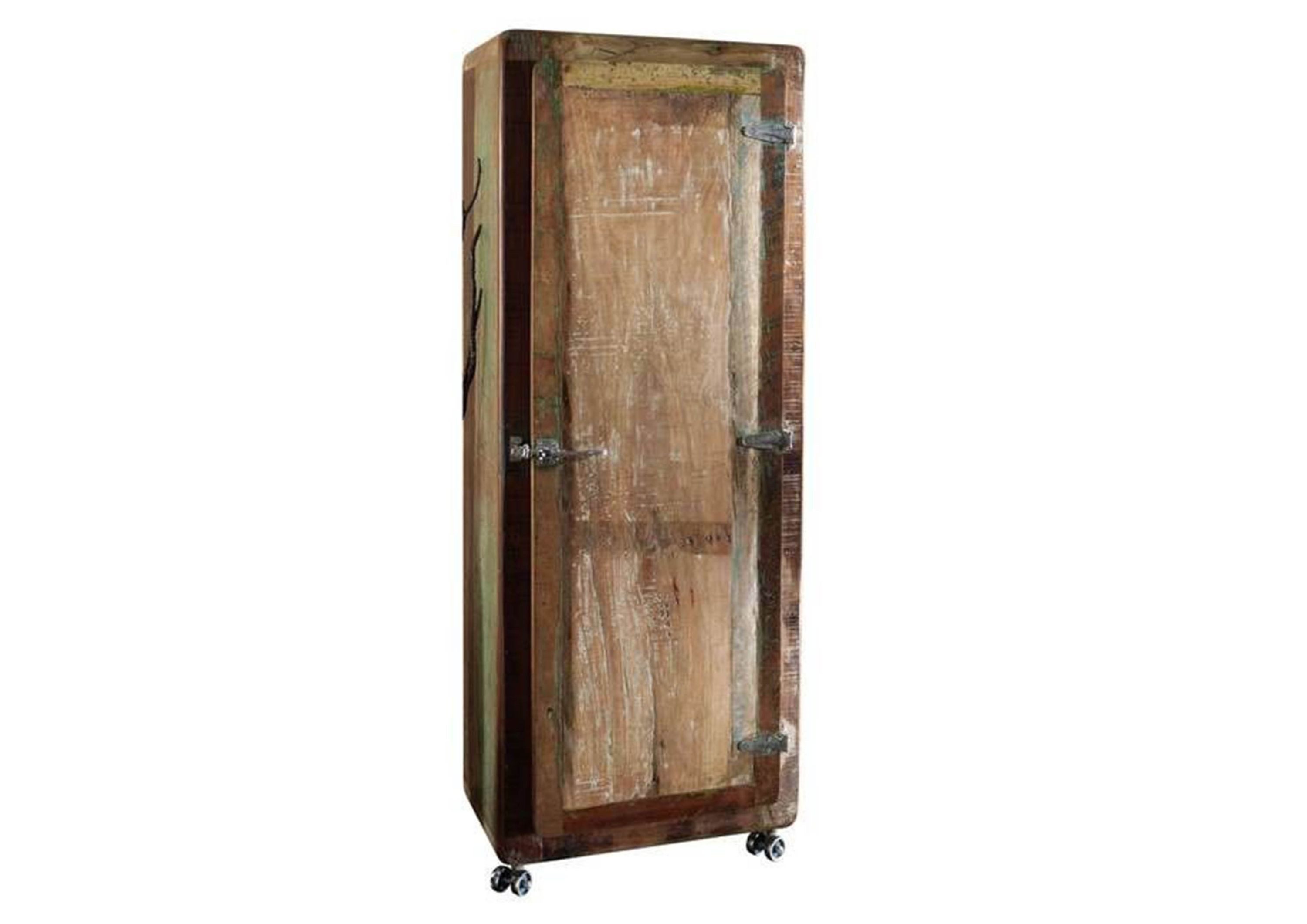 Massivmoebel24 Dreh-/Schwebetürenschrank FREEZY (Schrank Altholz 60x48x165 mehrfarbig lackiert FREEZY #06) Schrank Altholz 60x48x165 mehrfarbig lackiert FREEZY #06