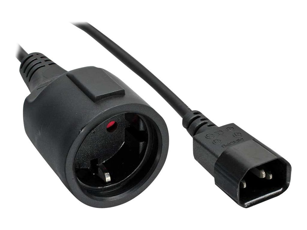 INLINE ® Netz Adapter Kabel, Kaltgeräte C14 auf Schutzkontakt Buchs... Computer-Kabel