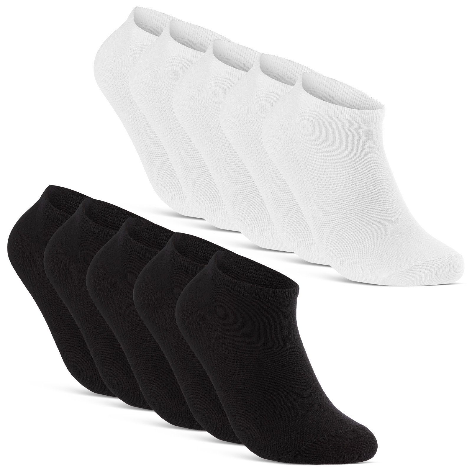 6 Paar Sneaker Socken Schwarz Unisex - Baumwolle Sportsocken Für Herren & Damen