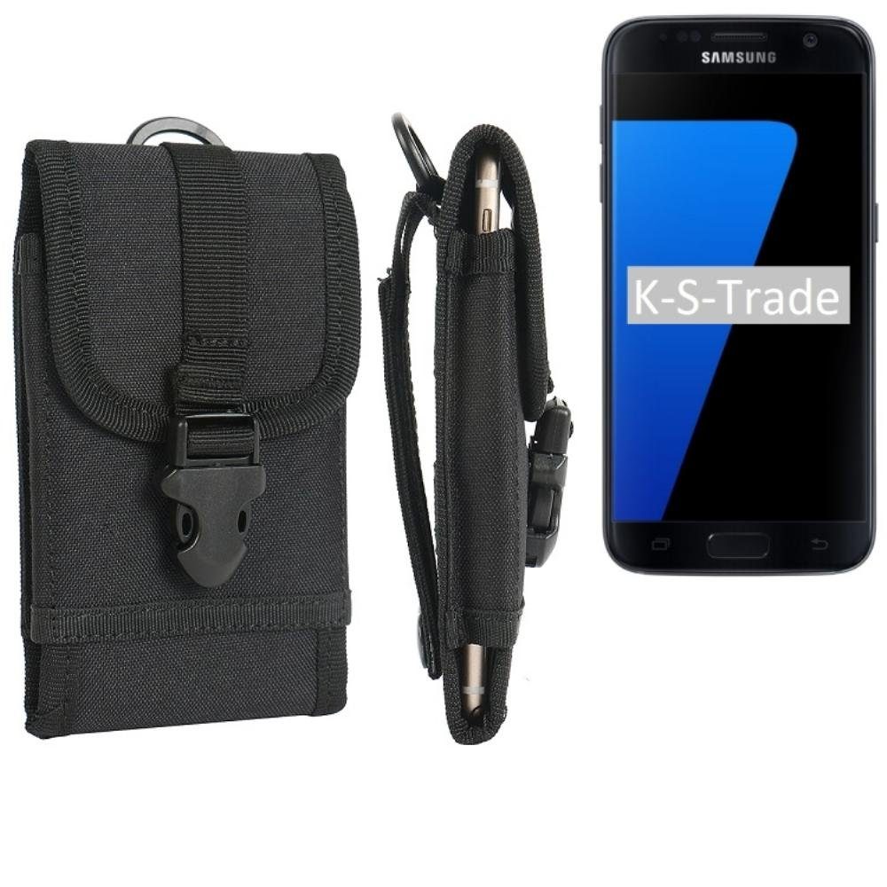 K-S-Trade Handyhülle, Handyhülle kompatibel mit Samsung Galaxy S7  Gürteltasche Holster Handytasche Gürtel Tasche Schutzhülle Robuste Handy  Schutz Hülle Tasche Outdoor schwarz