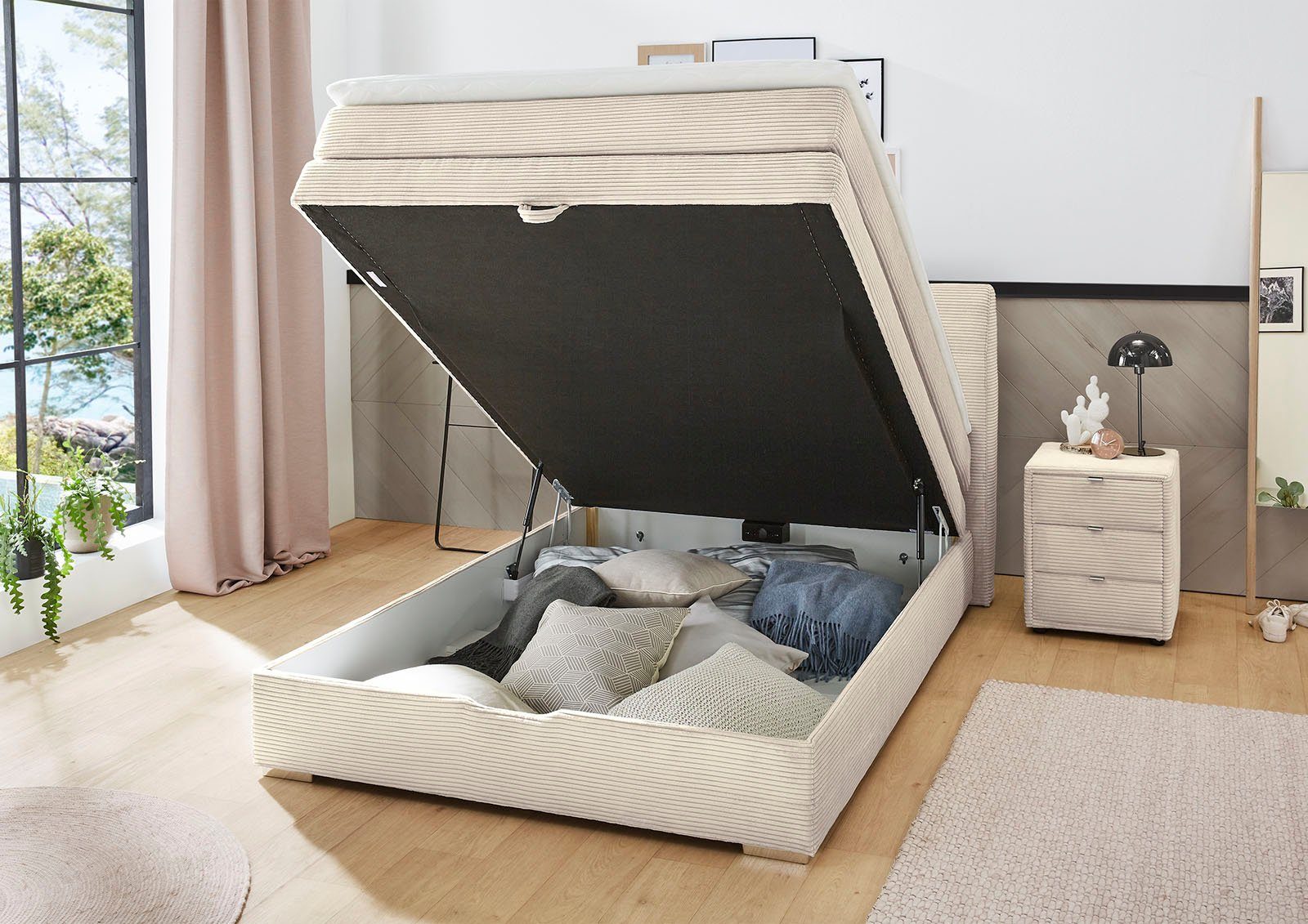 Jockenhöfer Gruppe Boxspringbett Amelie, mit Bettkasten und Topper, erhältlich in 120 & 140cm Breite