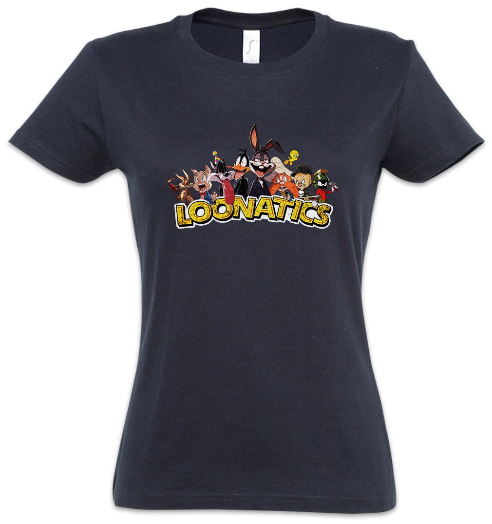 Urban Backwoods Print-Shirt Loonatics Damen T-Shirt Logo Toon Cartoon Comic Bugs Bunny Pig (1-tlg) Yosemite Porky Bird Cat