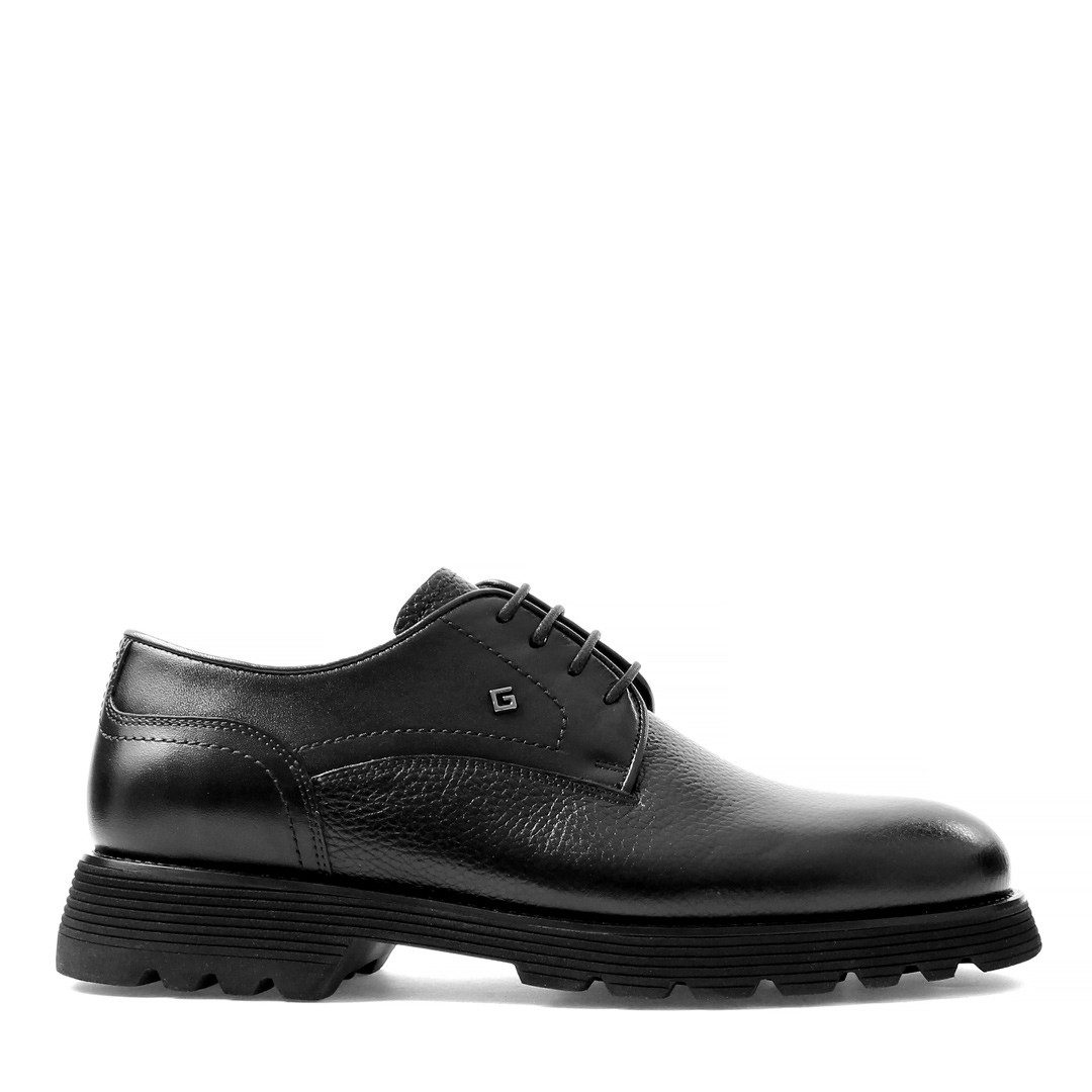 Celal Gültekin 406-4415 Schnürschuh Schwarz, genarbtes Leder, Profilsohle, günstig online kaufen