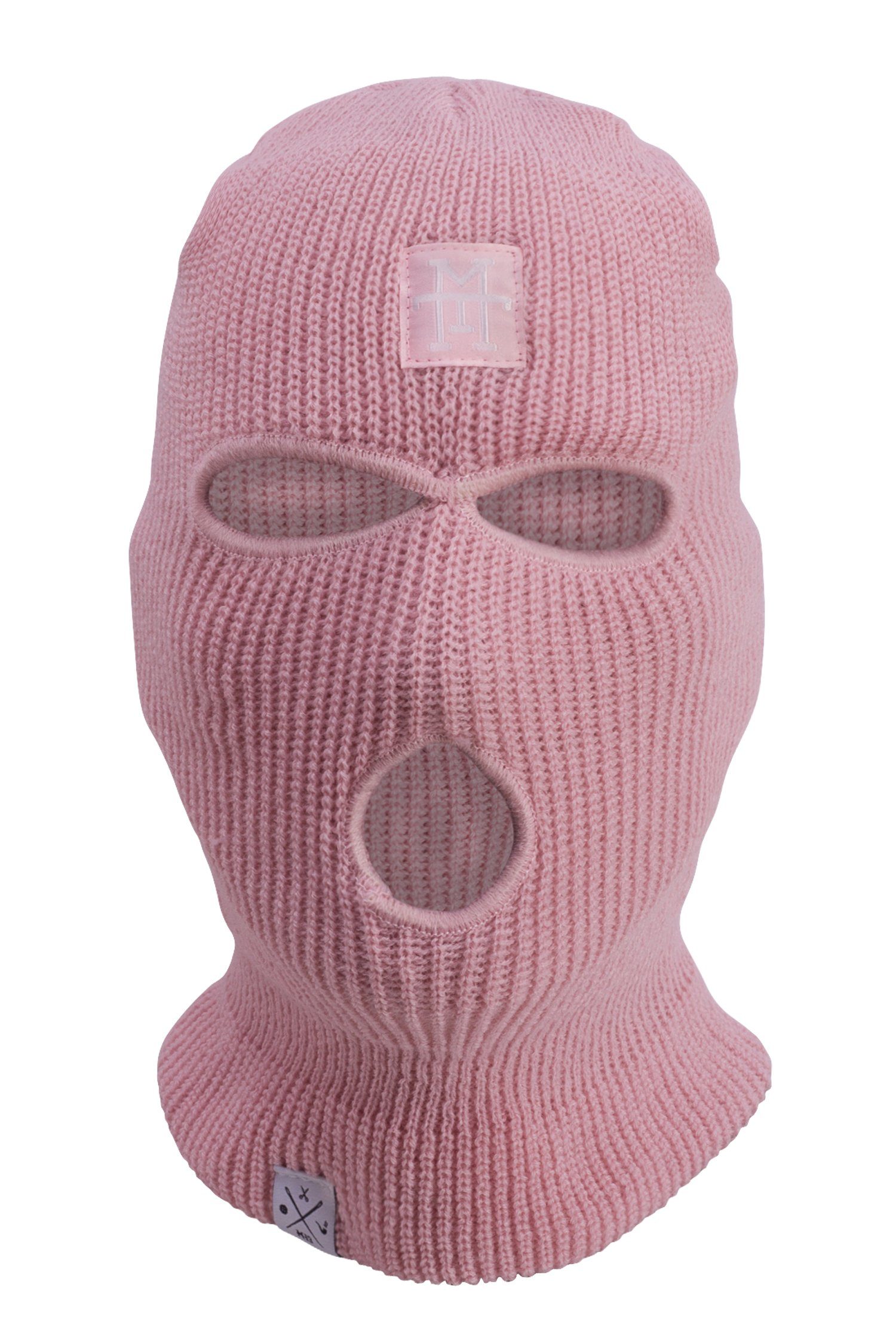 Manufaktur13 Sturmhaube Balaclava - Sturmhaube, 3-Loch Skimaske in versch. Farben gestrickt Rosa