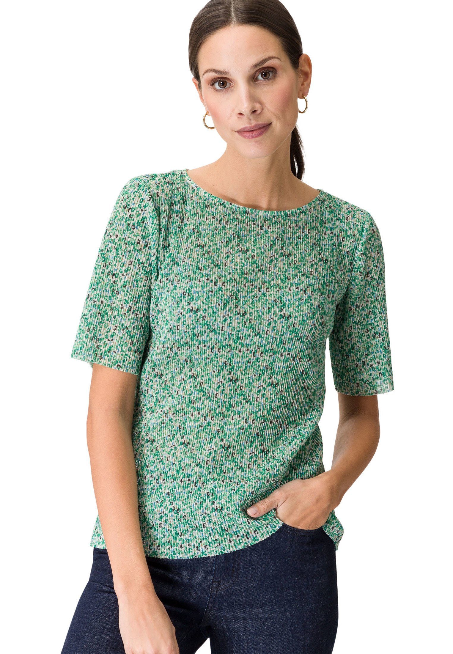 Zero T-Shirt mit Blumenprint (1-tlg) Plain/ohne Details