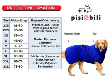 Pisi & Bili Hundebademantel 100% Baumwolle Hundebademantel, Wintermäntel, zum Trocknen