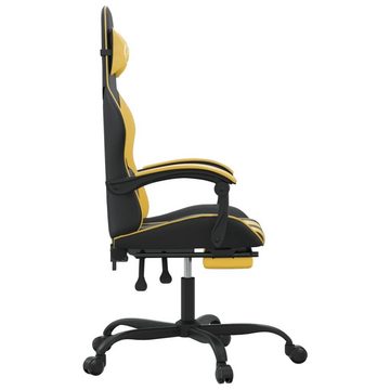 vidaXL Bürostuhl Gaming-Stuhl mit Fußstütze Drehbar Schwarz Golden Kunstleder Computer