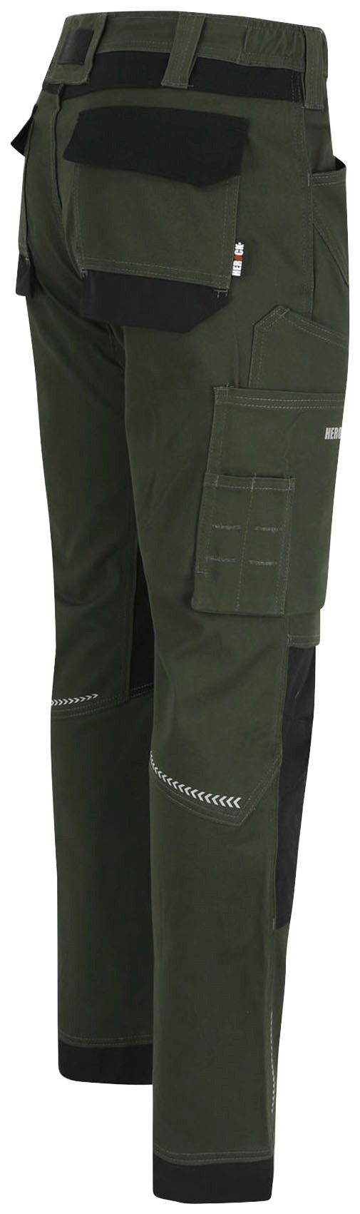 Herock Arbeitshose XENI Multi-pocket, Stretch, bequem und khaki weich wasserabweisend, Baumwolle