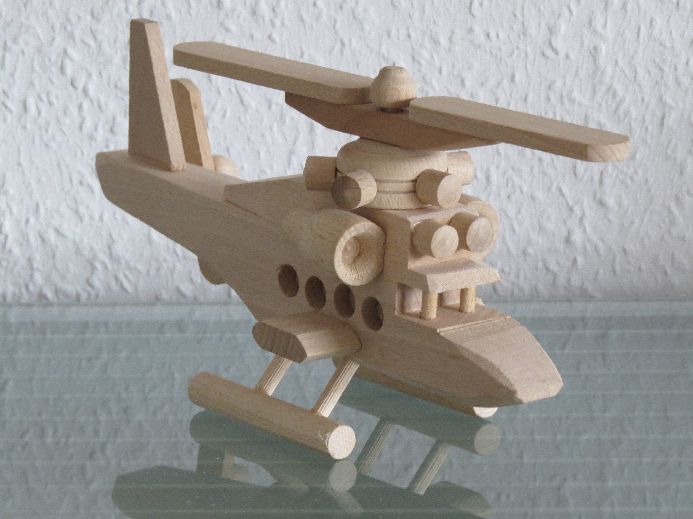 Holzprodukte Spielzeug-Hubschrauber Hubschrauber Helikopter Transporthubschrauber HANDARBEIT NEU Holz