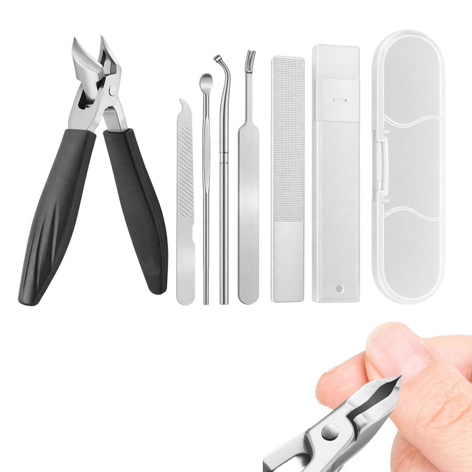 LuxusKollektion Nagelknipser-Set Nagelknipser Set 6tlg Schräg mit Feile Zange