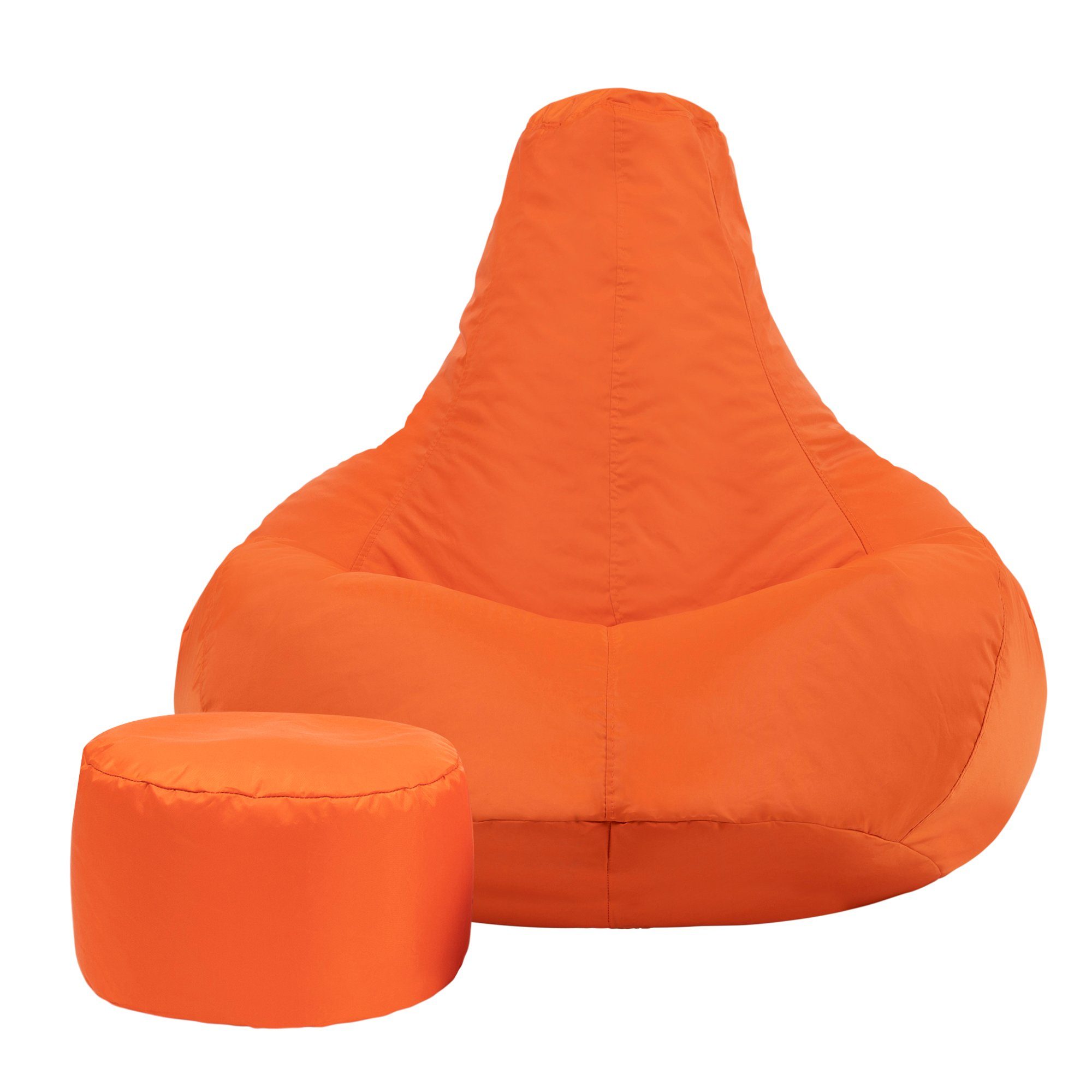Veeva Sitzsack Sitzsack Outdoor orange „Recliner“ mit Sitzpouf