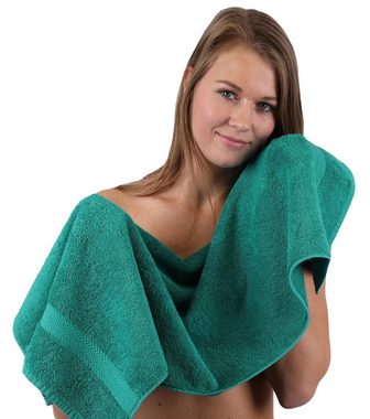 Betz Handtuch Set 10-TLG. Handtuch-Set Classic Farbe smaragdgrün und schwarz, 100% Baumwolle