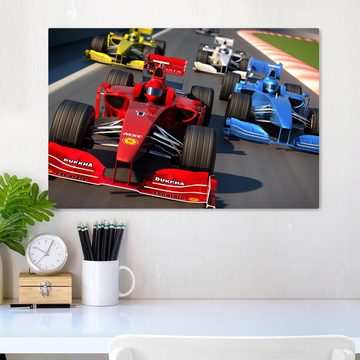 wandmotiv24 Leinwandbild Formel 1 Grand Prix, Fahrzeuge (1 St), Wandbild, Wanddeko, Leinwandbilder in versch. Größen
