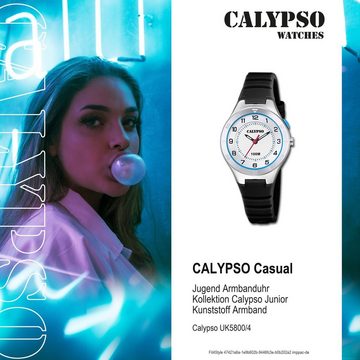 CALYPSO WATCHES Quarzuhr Calypso Jugend Uhr Analog Casual K5800/4, (Analoguhr), Jugenduhr rund, mittel (ca. 31mm), Kunststoffarmband, Casual-Style