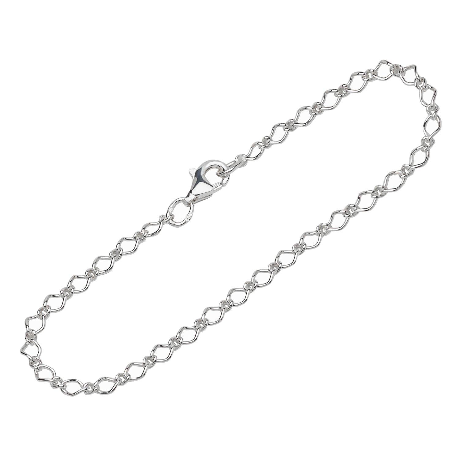 NKlaus Silberarmband Armband 925 Sterling Silber 19cm Figaro Panzerkett (1 Stück), Made in Germany