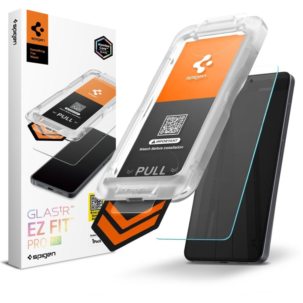 Spigen Displayschutzglas Glas.Tr Ez Fit Pro HD gehärtetes Schutzglas für Samsung Galaxy S26 für Samsung Galaxy S26, 1 x Spigen Glas.tR „EZ Fit Pro“ Displayschutzfolie aus gehärtetem Glas und 1 x Installationskit, EZ Fit Pro Montagerahmen mit maximaler 9H Kratzschutz
