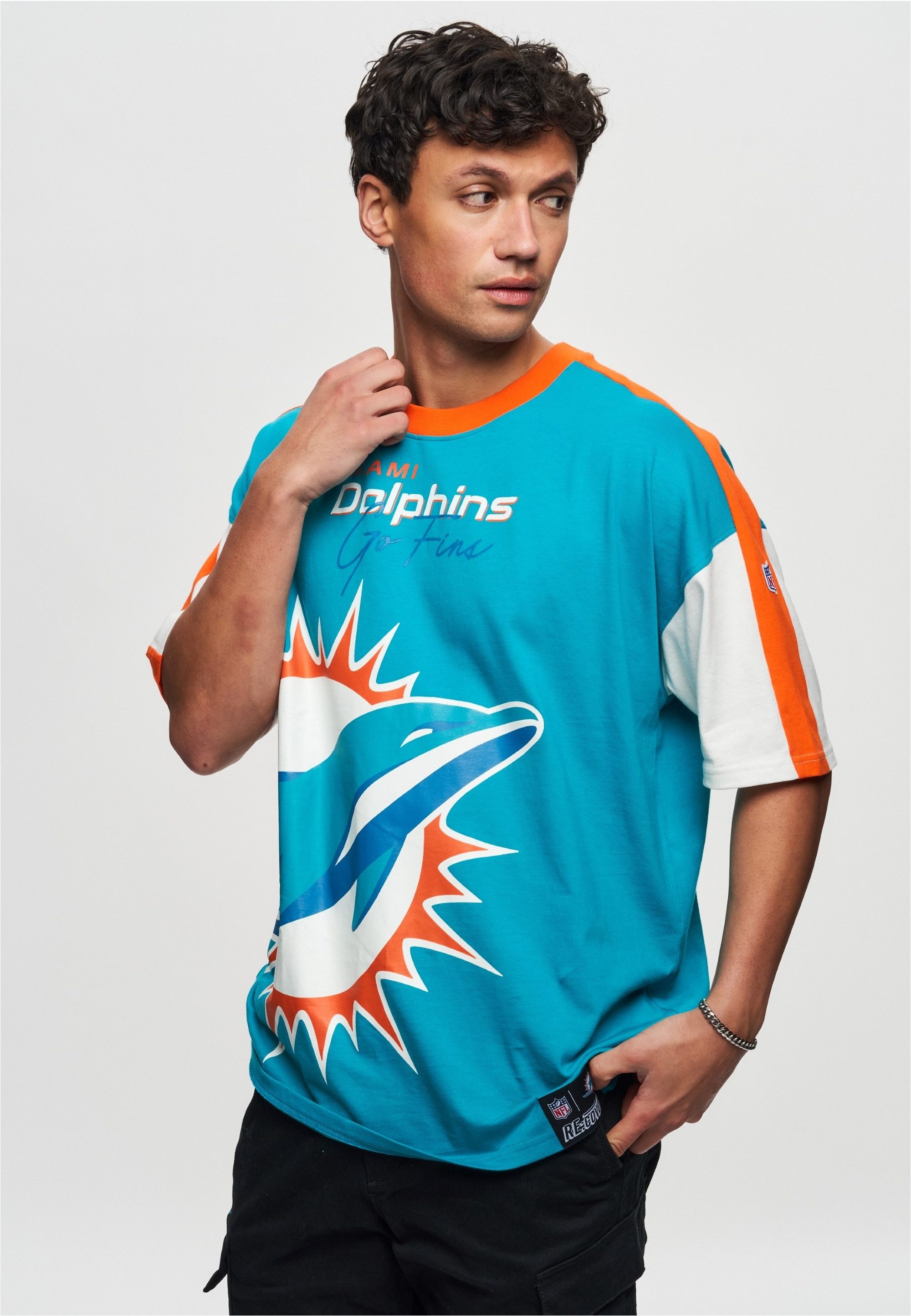 Recovered T-Shirt NFL Dolphins Miami Cut and Sew Oversized für alle Miami Dolphins-Fans