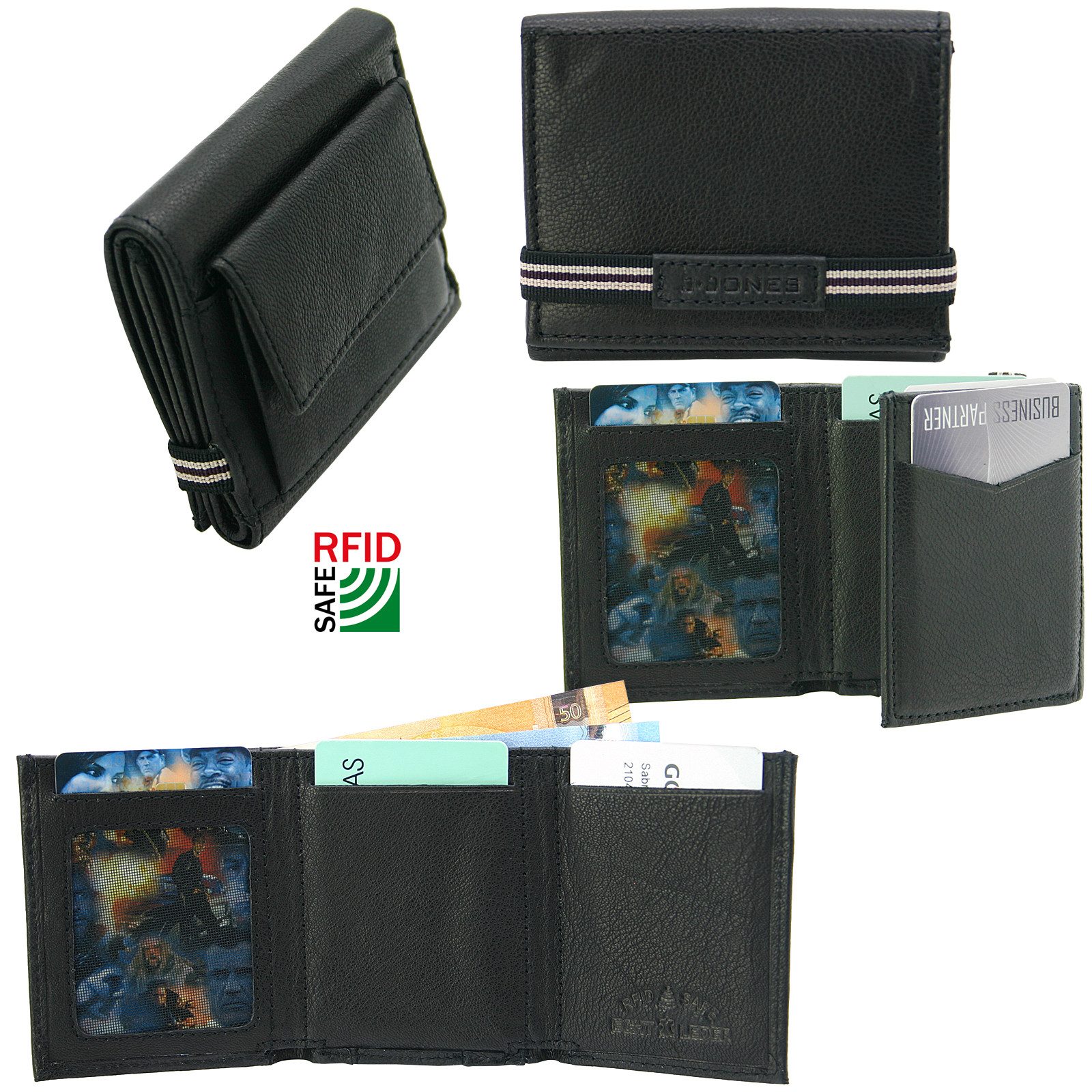 J JONES JENNIFER JONES Mini Geldbörse Slim Wallet mit RFID-Schutz wahlweise günstig online kaufen