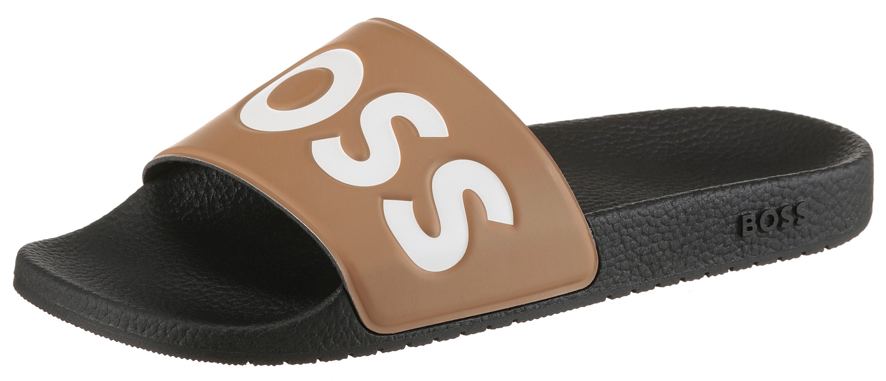BOSS Aryeh_Slid Badepantolette Pool Slides, Pantolette, Strandschuh mit großem Logo