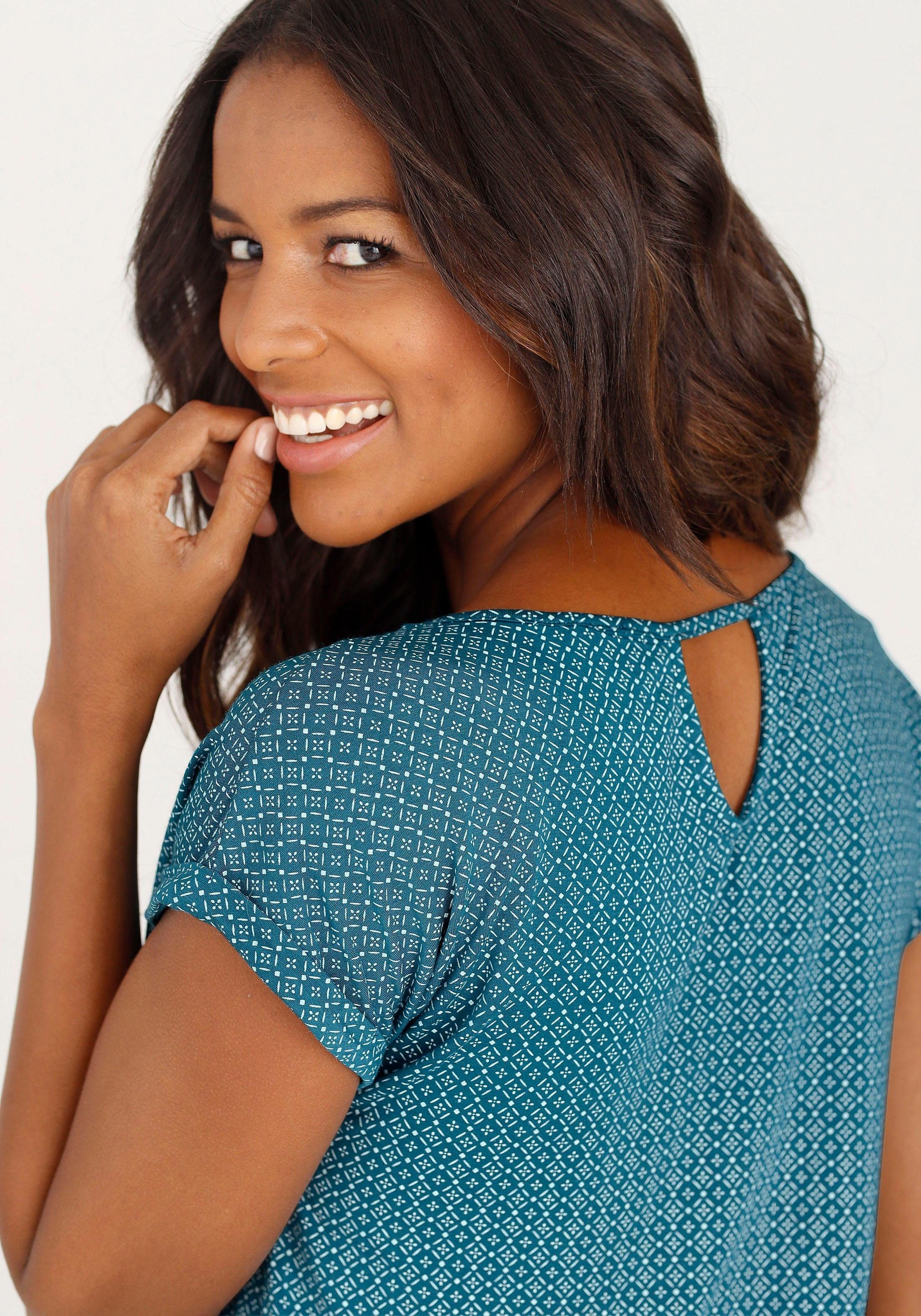 LASCANA Kurzarmshirt "mit modischem Cut-Out", (2er-Pack), aus weichem Visko günstig online kaufen