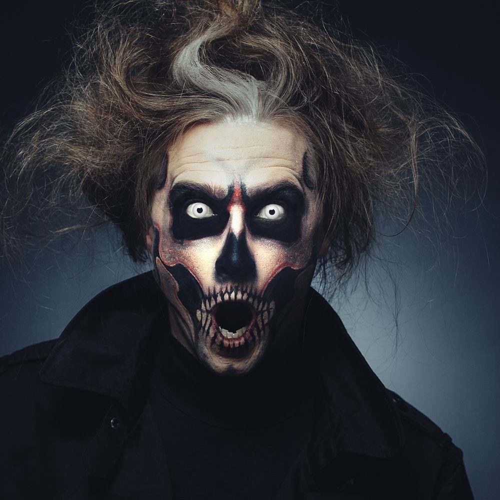 aricona Farblinsen Weiße UV Kontaktlinsen Farbige Halloween Schwarzlicht Neon Kostüm, ohne Stärke, 2 Stück