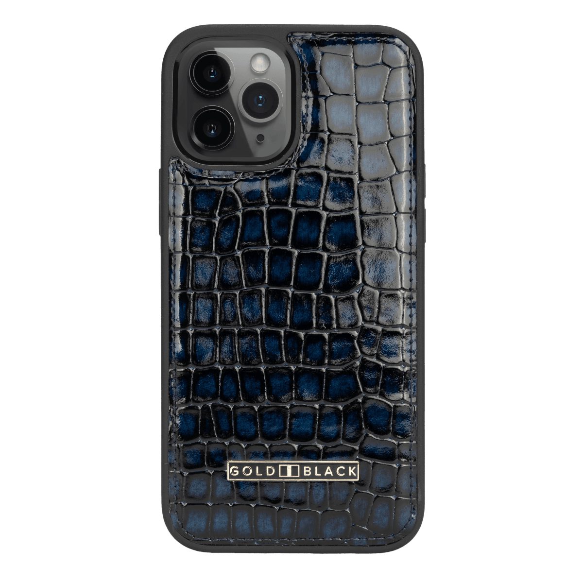 GOLDBLACK Handyhülle GOLDBLACK iPhone 12 Pro Max Lederhülle MILANO-Design Blau
