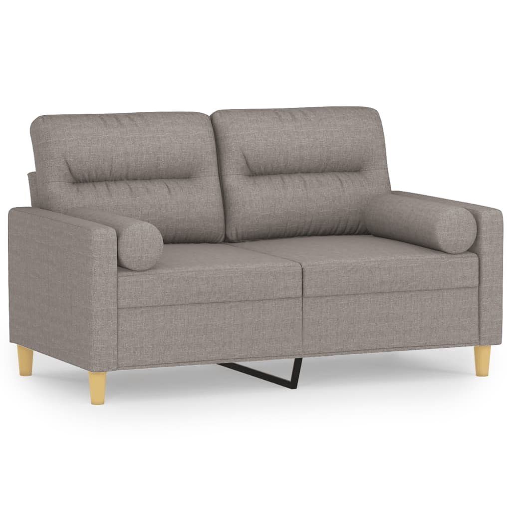 2-Sitzer-Sofa Sofa Zierkissen mit Stoff 120 vidaXL Taupe cm
