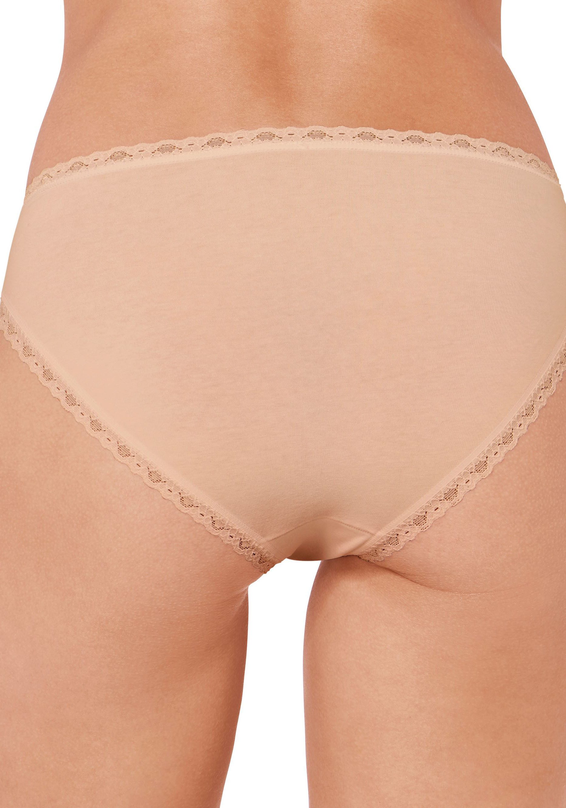 sloggi Taillenslip 24/7 Cotton Lace (3er Pack) mit edler Spitze und flachen Nähten