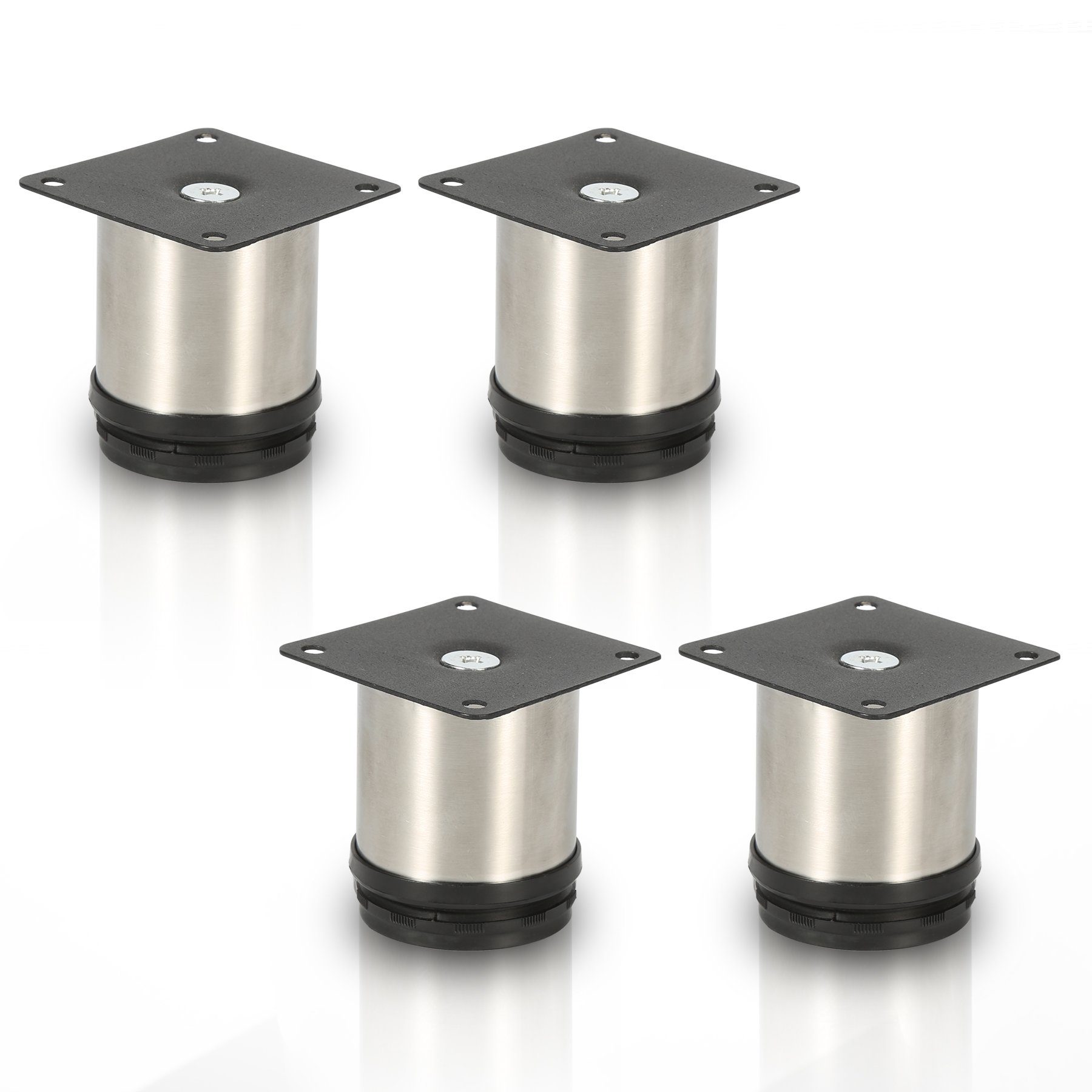 Clanmacy Möbelfuß Edelstahl Möbelfüße Tischbeine (4er Set), höhenverstellbar, Tragfähigkeit 250kg