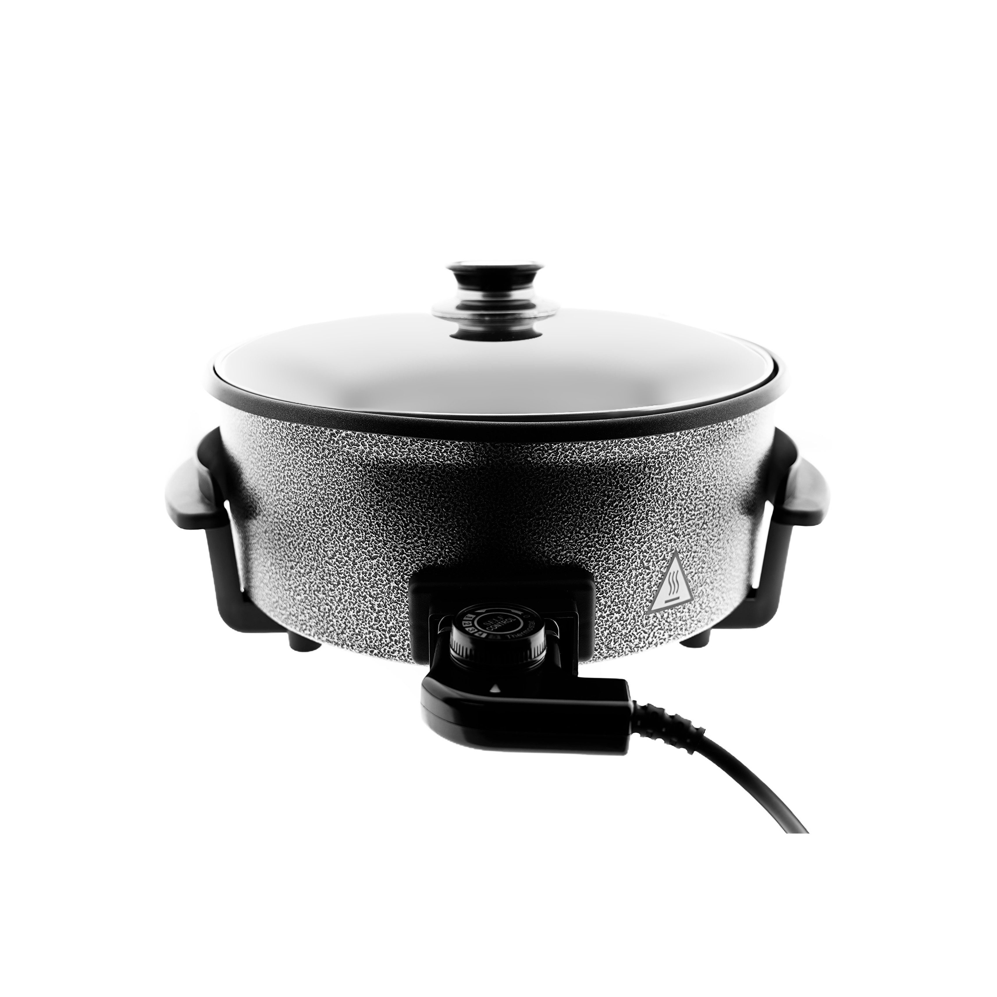 Mulex Elektrische Pizzapfanne Pizza Pan Pfanne 1500W Multifunktionspfanne Grillpfanne Antihaft