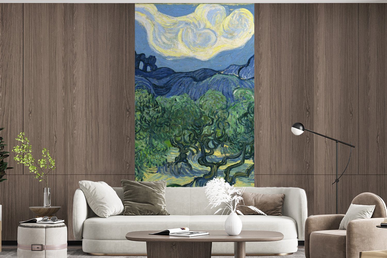 Die Olivenbäume St), (2 für van - Matt, MuchoWow Wohnzimmer Gogh, Fototapete Fototapete Küche, bedruckt, Schlafzimmer Vliestapete Vincent