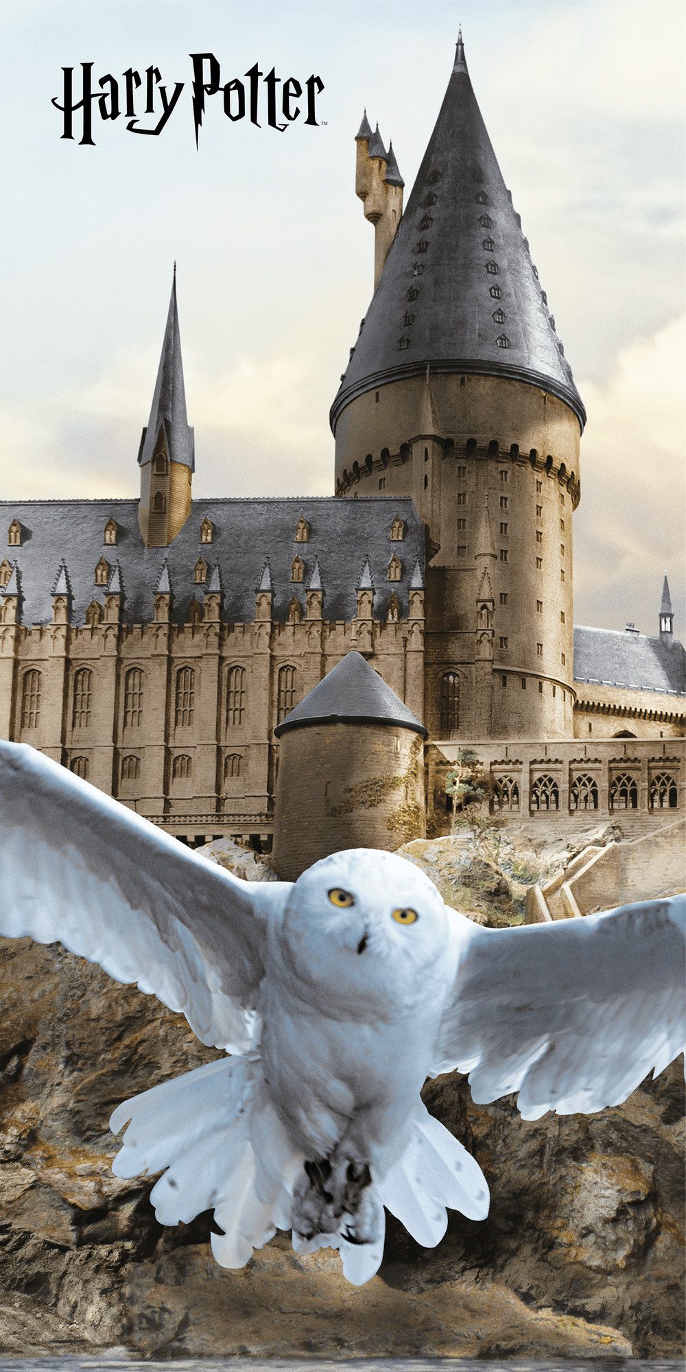 Jerry Fabrics Handtücher Harry Potter Hedwig Hogwarts Duschtuch Badetuch 70 x 140 cm Baumwolle, (1 Duschtuch, 1-St), Langlebig