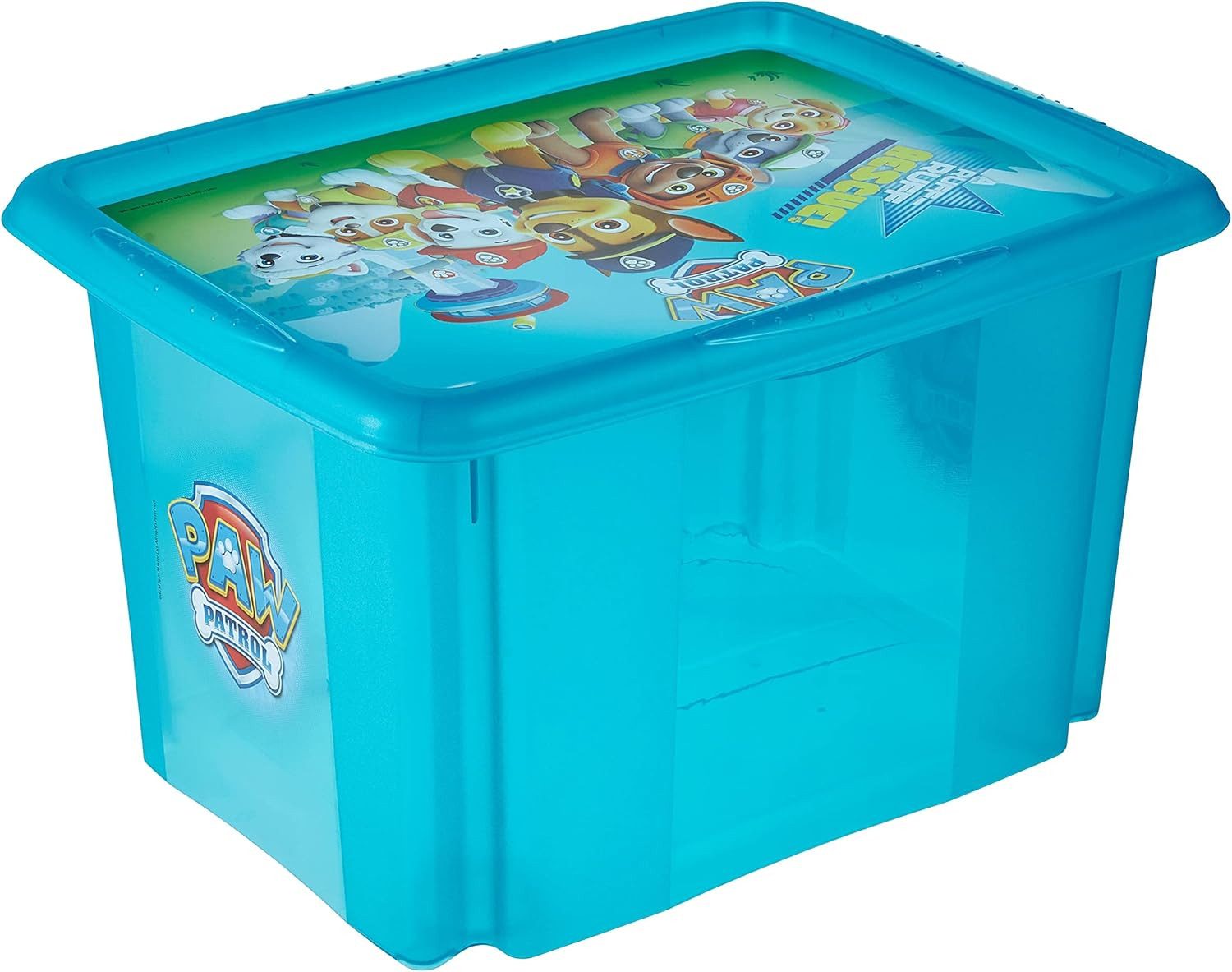 keeeper Aufbewahrungsbox 1x Paw Patrol Aufbewahrungsbox mit Deckel, Dreh- und stapelbar 30 l (1 St), Für Kinder, Karolina, Fresh Blue Transparent