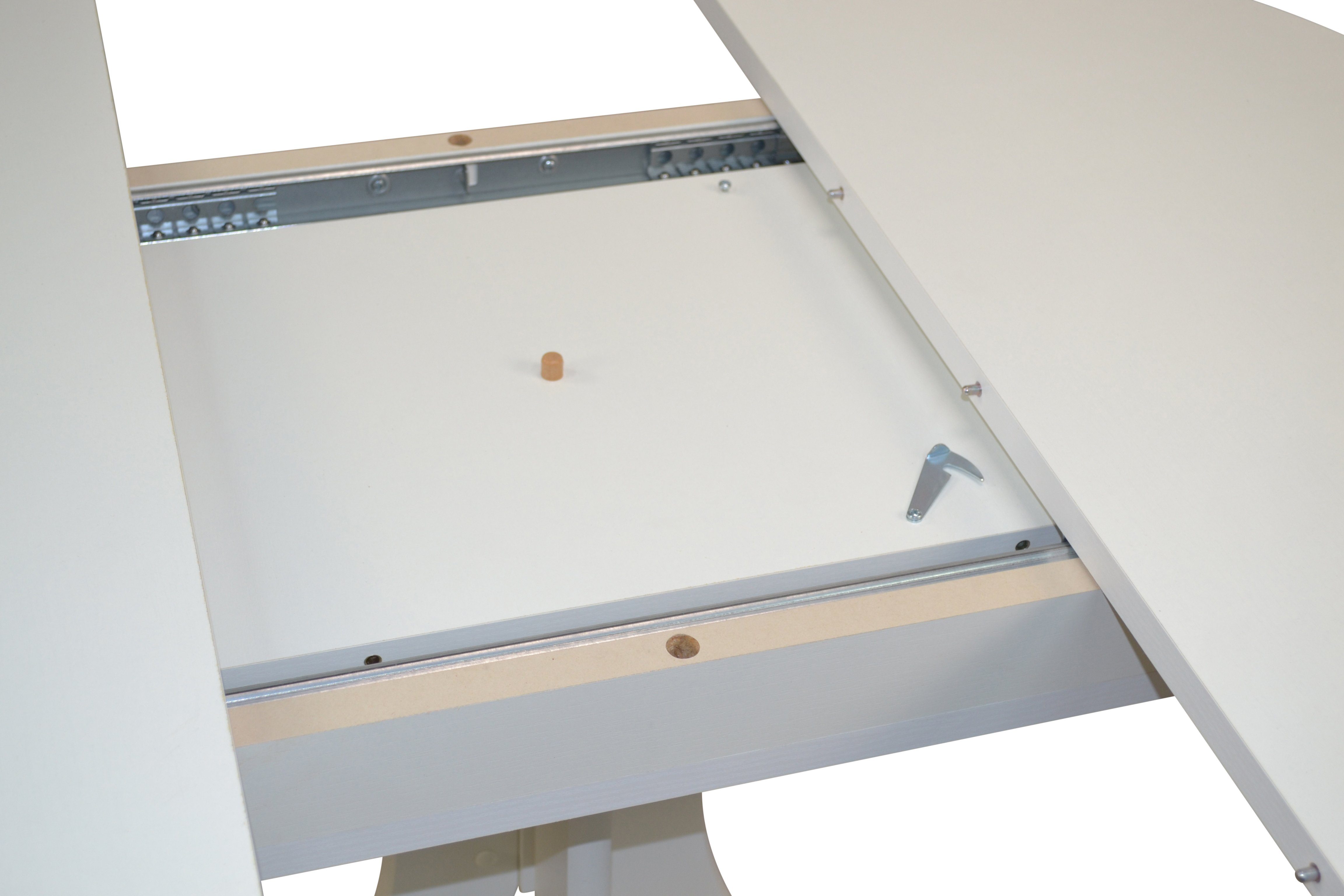 moebel-direkt-online Esstisch weiß ausziehbar cm Nala cm 125 125 auf 90 bis bis (von von gesamt 90 cm auf ausziehbar), cm