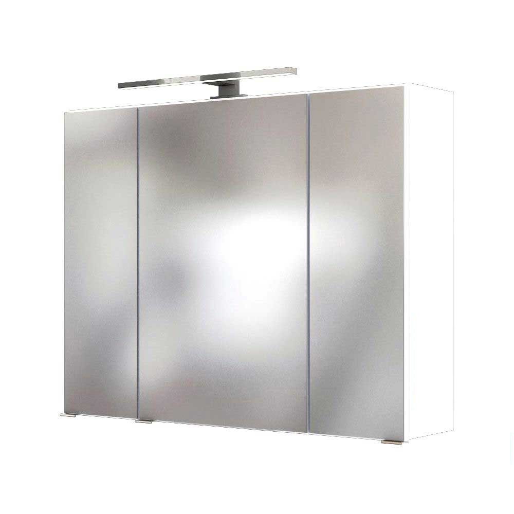 Lomadox Spiegelschrank ARLON-03 Badmöbel LED 80 cm in weiß BxHxT: 80 x 66 x 20 cm