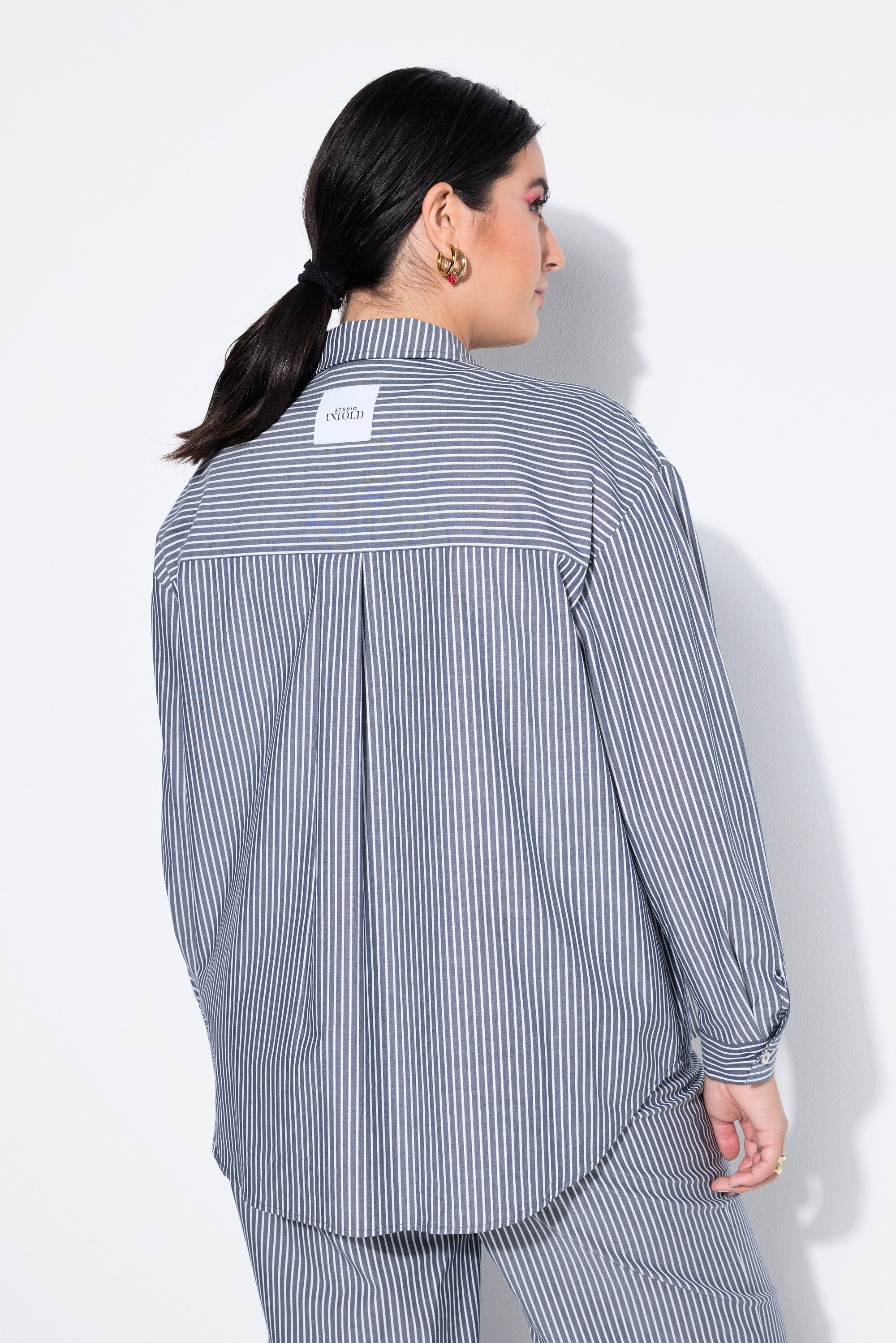 Studio Untold Hemdbluse Streifenhemd Oversize Shape Patch