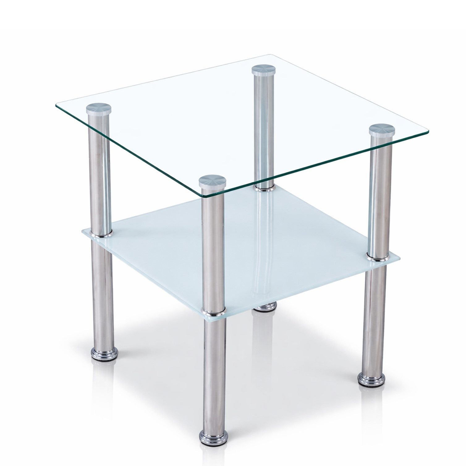 HOOZ Beistelltisch Beistelltisch 40x40cm, sandierte Ablage - quadrat (Set, 1-St., 1 x Beistelltisch), satinierte quadratische Ablage