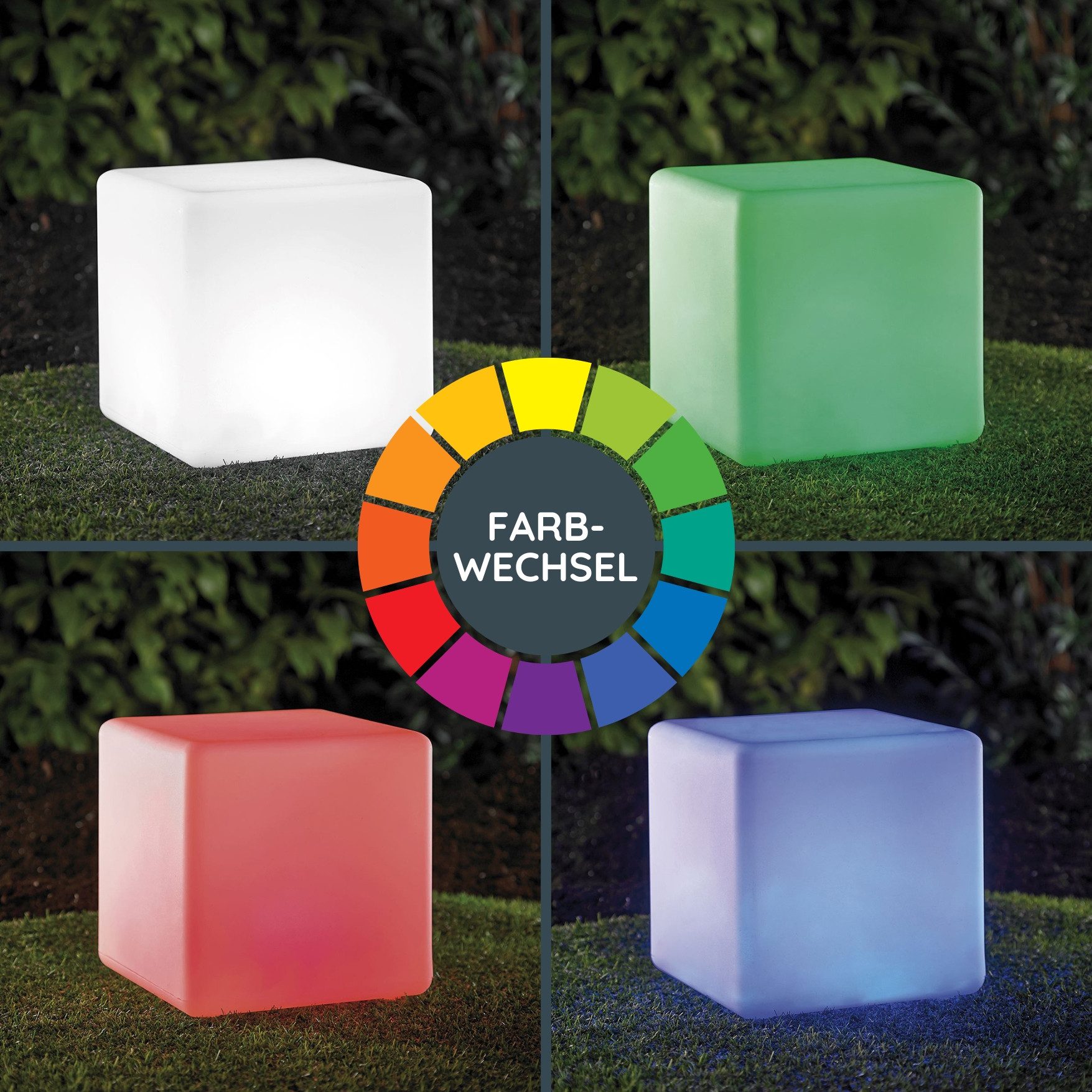 MeLiTec LED Solarleuchte Gartenleuchte Leuchtkörper, LED wechselbar, mit USB - für Innenräume geeignet, Farbwechselfunktion, aus Kunststoff