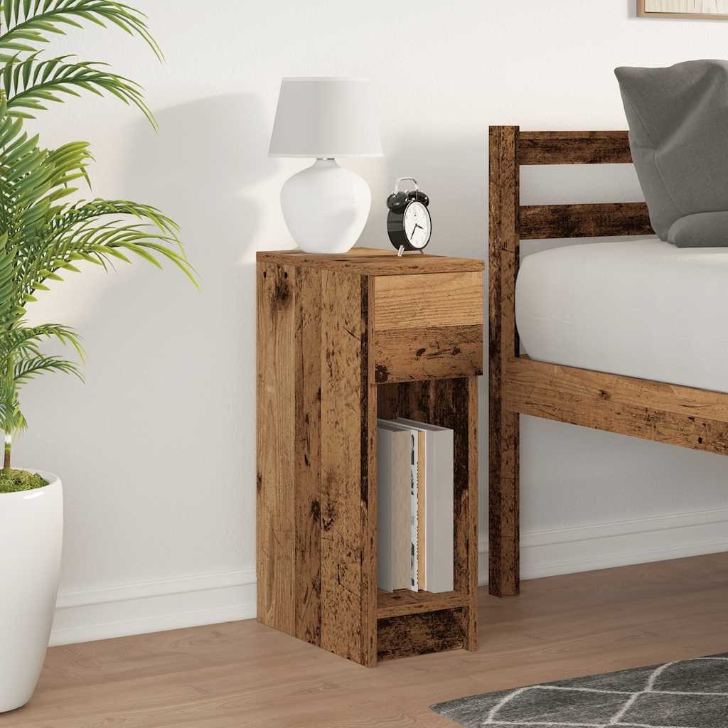 vidaXL Nachttisch NA Nachttisch Holzwerkstoff Schlafzimmer mit Schublade 20x36x60 cm